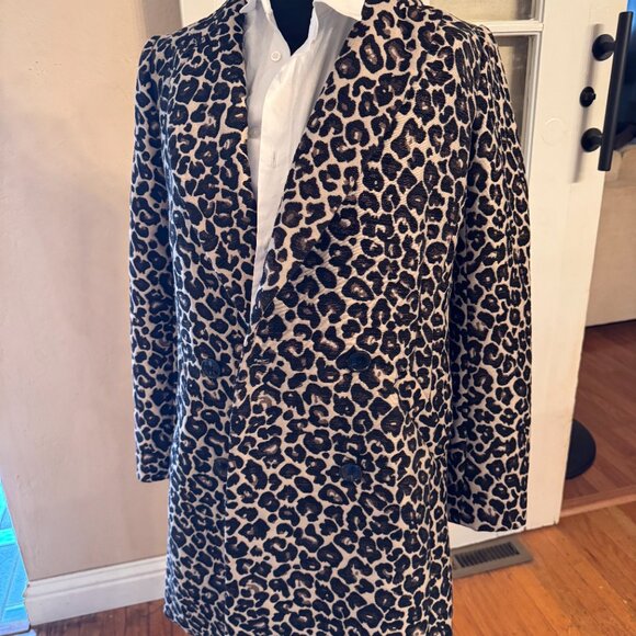 NEW! with tags Anthropologie Longline Leapord Blazer size 0 - Picture 2 of 9